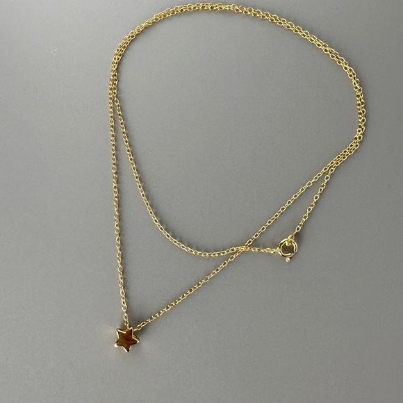 14k Gold Vermeil Star Necklace - Picture 9 of 9
